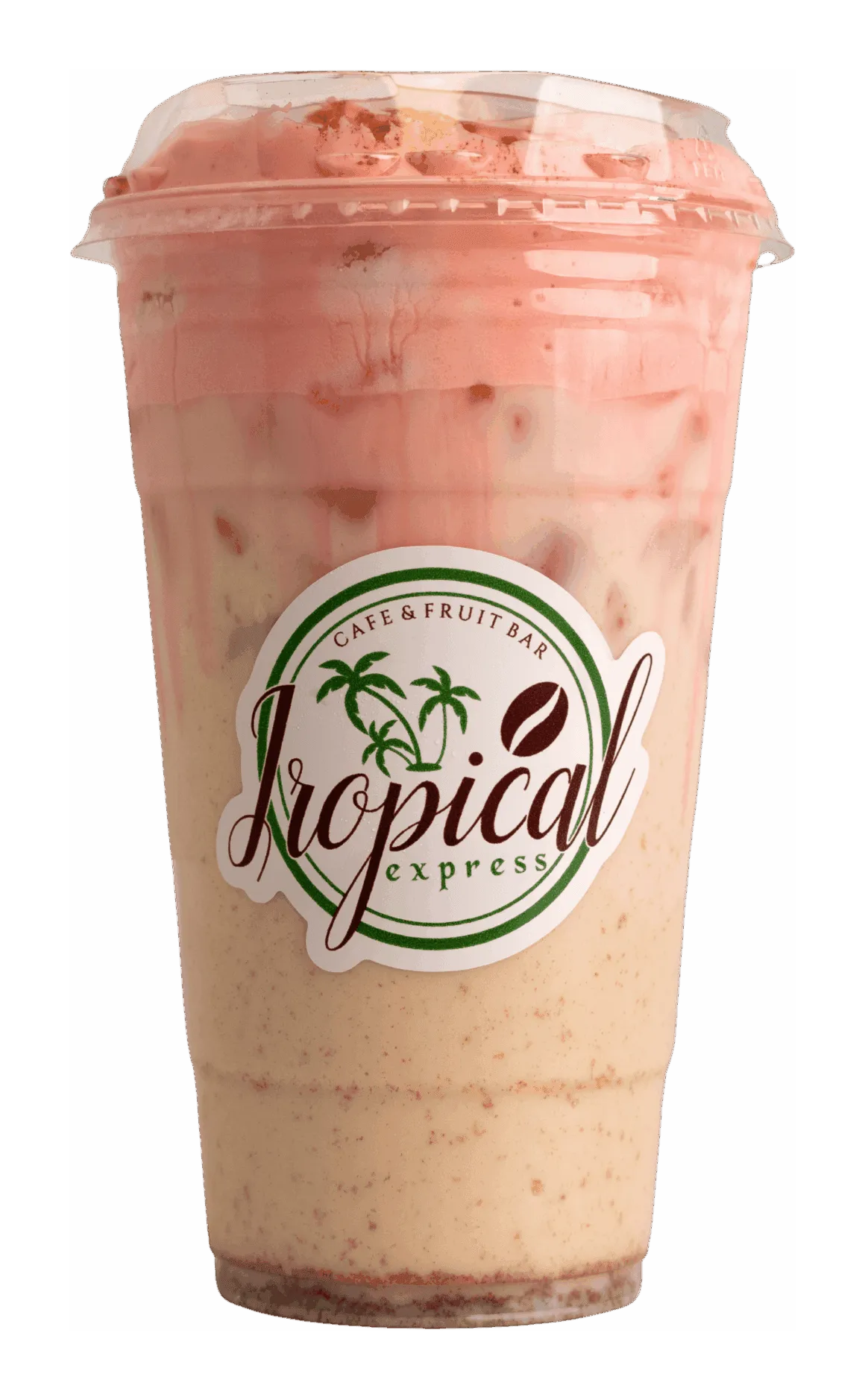 A Tropical Express vanilla frappe topped with whipped cream